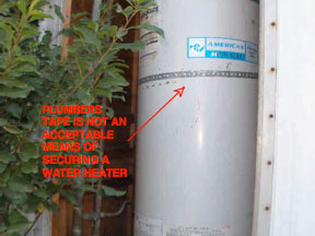 Home Inspection Thousand Oaks - Faulty Water Heater Strap